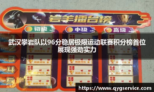 武汉攀岩队以96分稳居极限运动联赛积分榜首位展现强劲实力